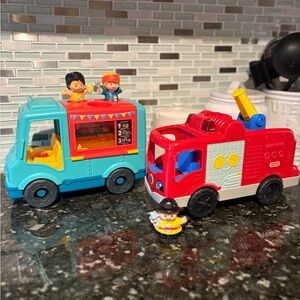 Little People Food Truck and Fire truck with sounds